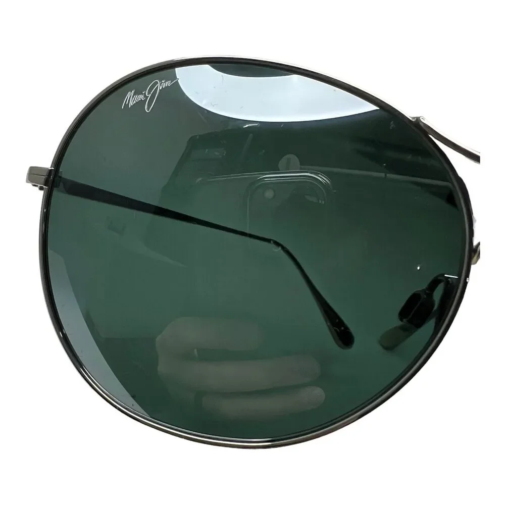 Maui Jim MJ 547-17 New Silver/ Green Polarized Sunglasses 61mm‎ with defect 4384